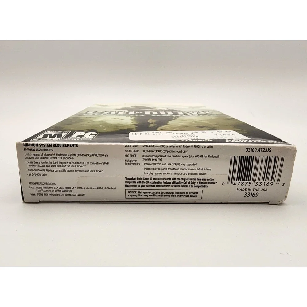 Call of Duty 4: Modern Warfare PC Game (2007) -‎ Complete in box
